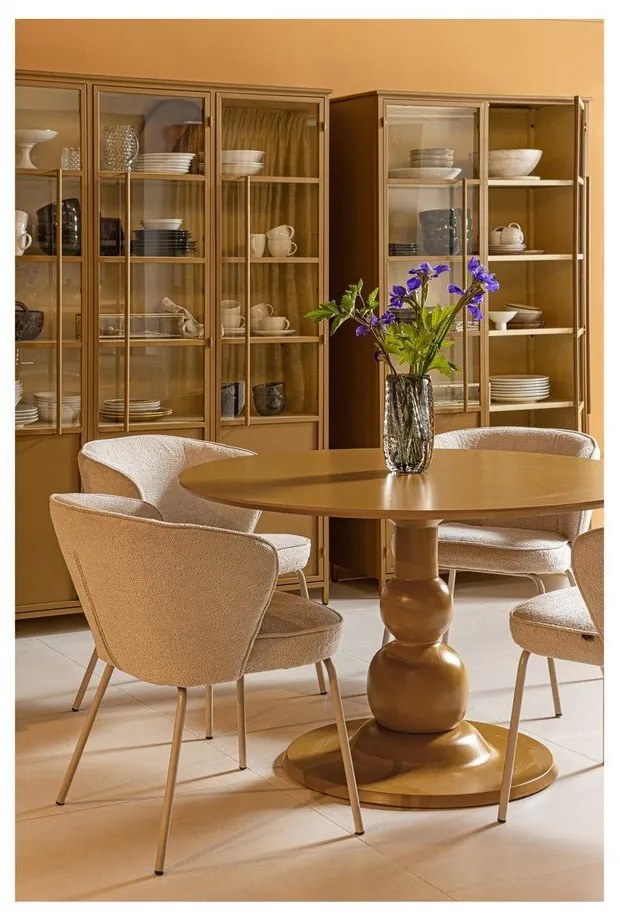 Kovová vitrína v horčicovej farbe 140x200x44 cm Exhibit – WOOOD