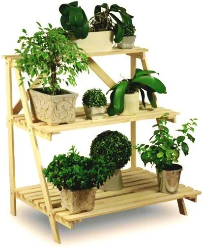 DREVENÝ STOJAN NA KVETY RP-02 90x85x67 CM BOROVICA