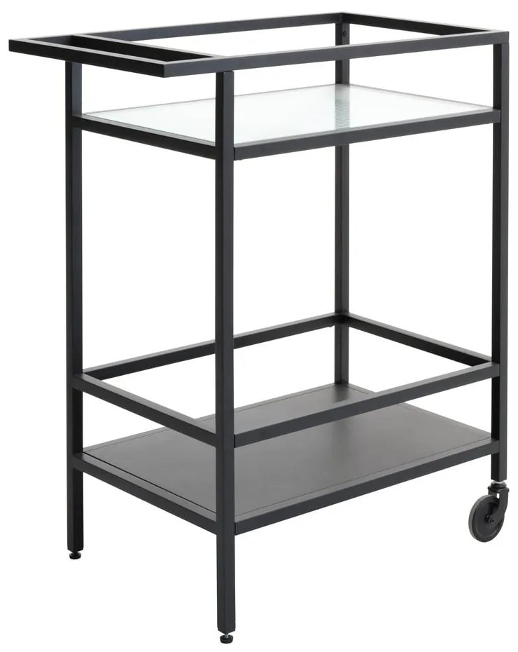 Sklenený servírovací stolík na kolieskach 42x70 cm Bronco – Unique Furniture