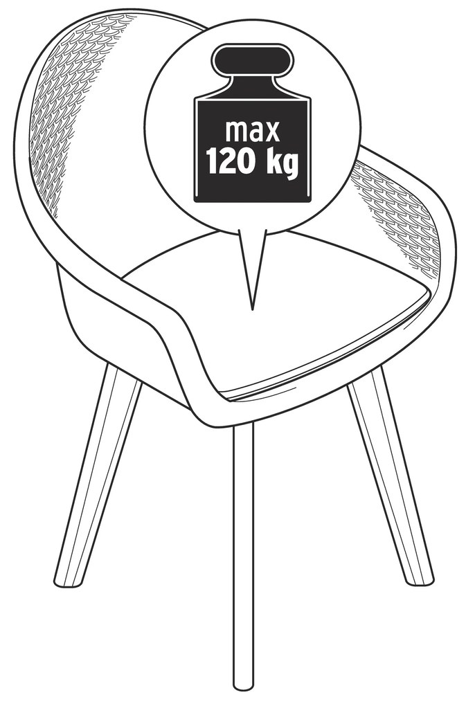 Škrupinová stolička s polyratanovým výpletom