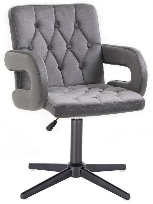 LuxuryForm DESIGN Stolička BOSTON VELUR na čiernom kríži - sivá