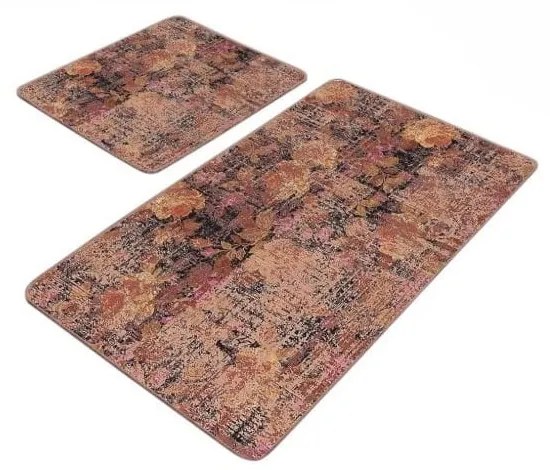 Hnedé zamatové kúpeľňové predložky v súprave 2 ks 60x100 cm – Mila Home