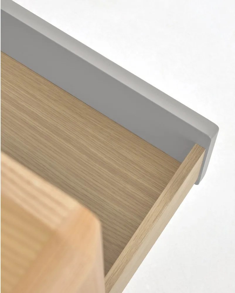Sivá/v prírodnej farbe komoda v dekore jaseňa 99x78,5x42 cm Anielle – Kave Home