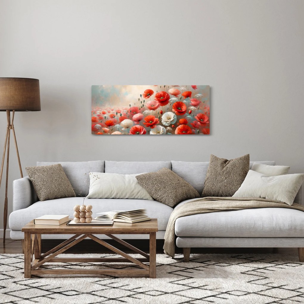 Obraz - Maľba vlčích makov (120x50 cm)