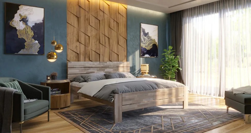 Posteľ Lina 180x200 cm, šedý buk