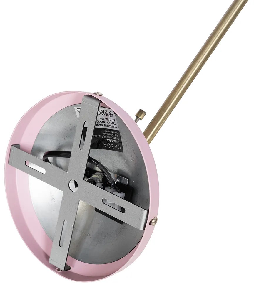 Retro stropné svietidlo ružové s bronzom - Milou