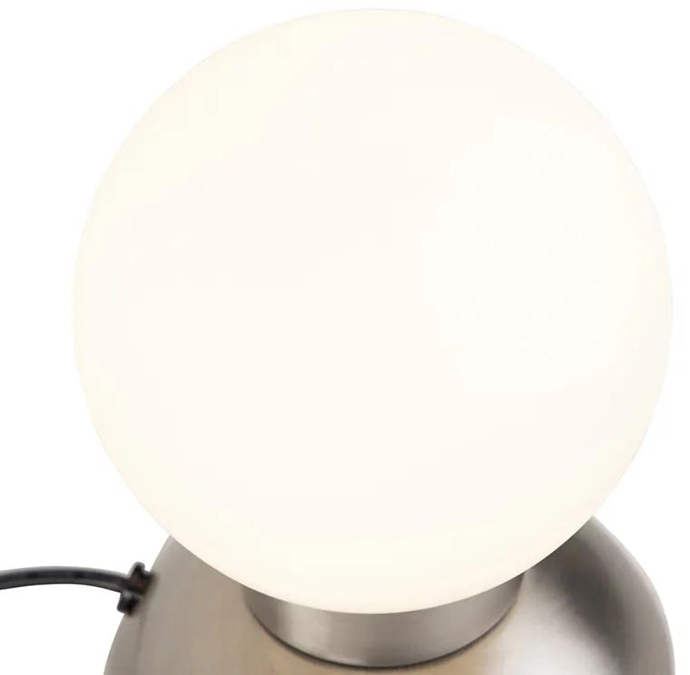 Dizajnová stolová lampa oceľová stmievateľná vrátane LED - Majestic