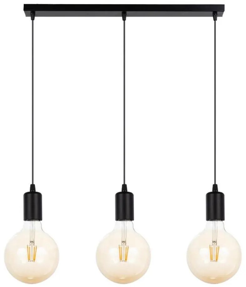 Luster na lanku MIROS 3xE27/60W/230V čierna
