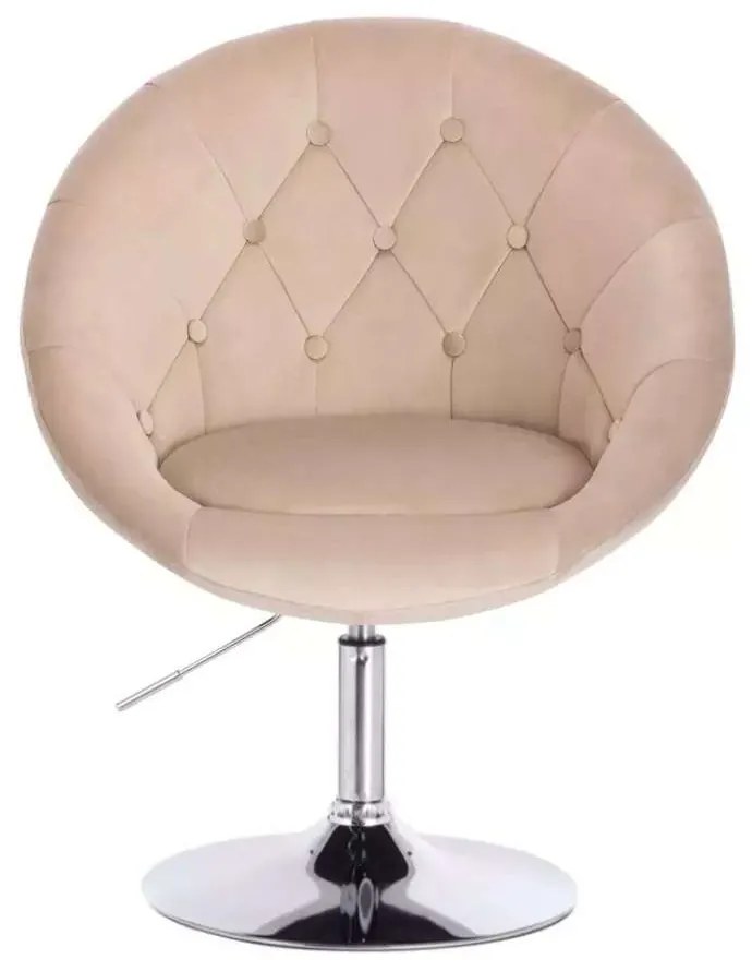 LuxuryForm DESIGN Kreslo VERA VELUR na striebornom tanieri - latte