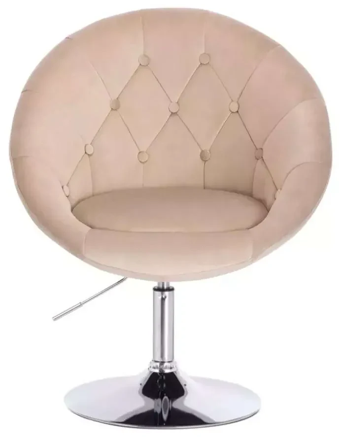 LuxuryForm DESIGN Kreslo VERA VELUR na striebornom tanieri - latte