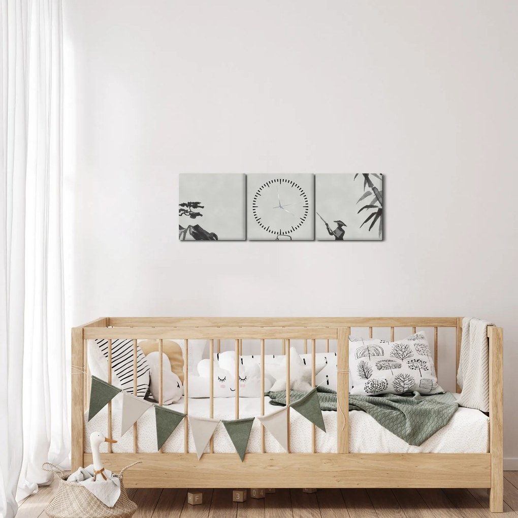 Obraz - Hora Fuji (s hodinami) (90x30 cm)