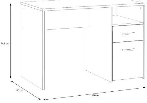 Písací stôl URO dub artisan/biela