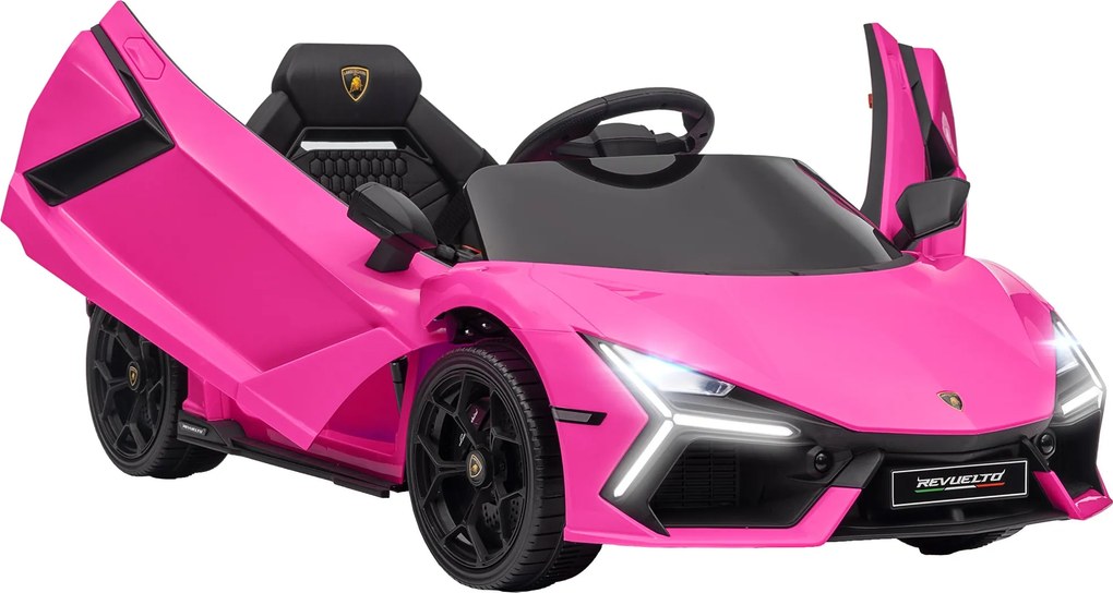 AIYAPLAY Detské elektrické auto 12V s diaľkovým ovládaním 2.4G, elektrické vozidlo s LED svetlom, USB/MP3 pripojením, dverami typu nožnice, odpruženým