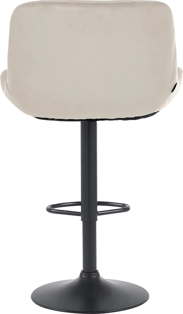 Barová stolička Solon - zamat, čierny rám - krémová
