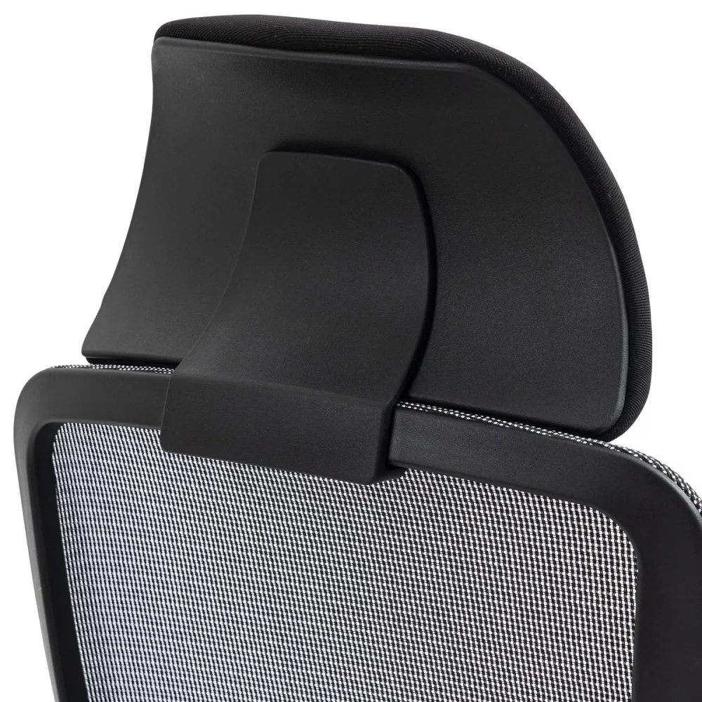 Kancelárska ergonomická stolička BULMA — sieťovina / látka, čierna