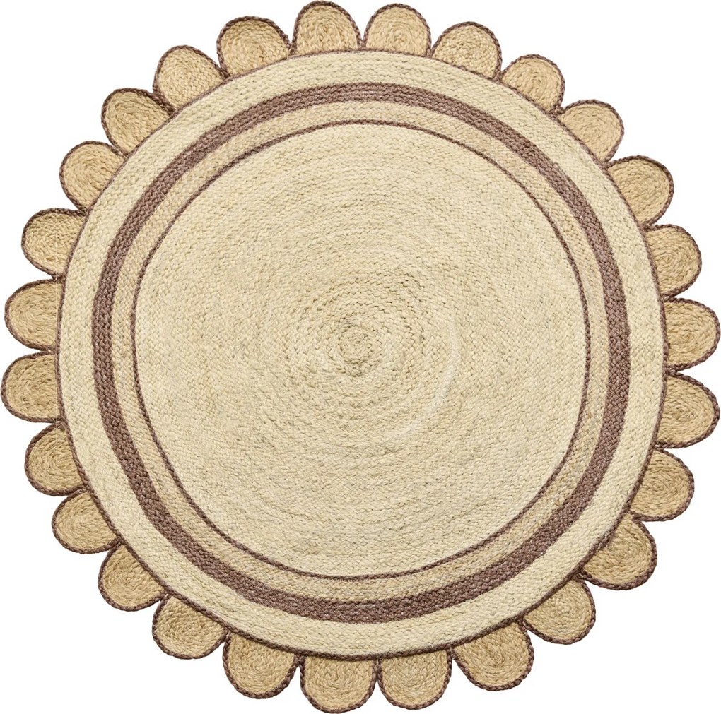 Ručne viazaný kusový koberec Nora J 30 Natural kruh, 80x80 (priemer) kruh, béžová, chodba / predsieň, Diamond Carpets India