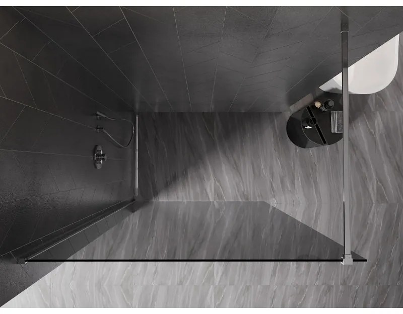 Mexen, Mexen Kioto-X sprchová stena 130 x 200 cm, grafit 10 mm, chróm - 800-130-101-01-40-X
