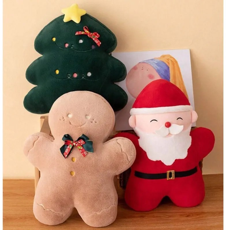 Zamatový dekoračný vankúš v tvare stromčeka MERRYLY, zelený