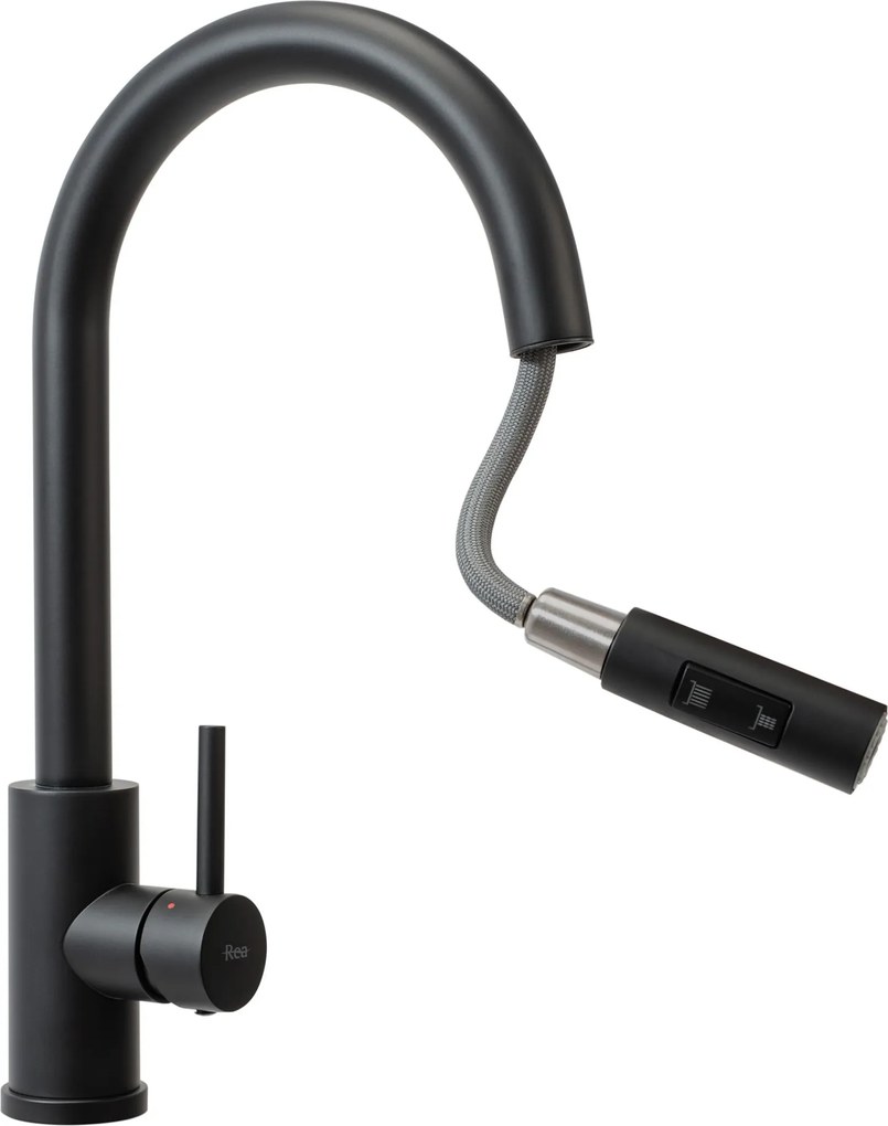 Rea Fresh, drezová batéria s výsuvnou výlevkou, čierna matná, REA-B9147