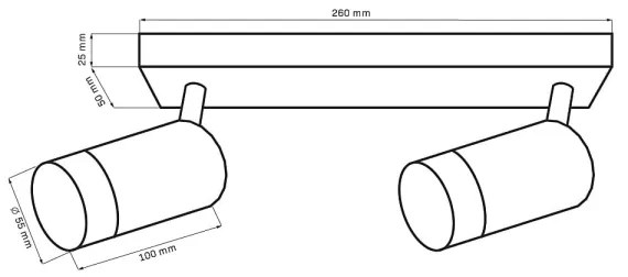 Bodové svietidlo ARRAS 2xGU10/10W/230V čierna