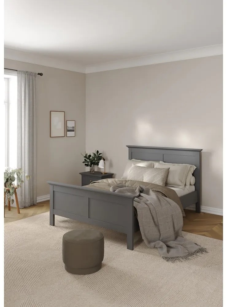 Sivá dvojlôžková posteľ 140x200 cm Paris – Tvilum
