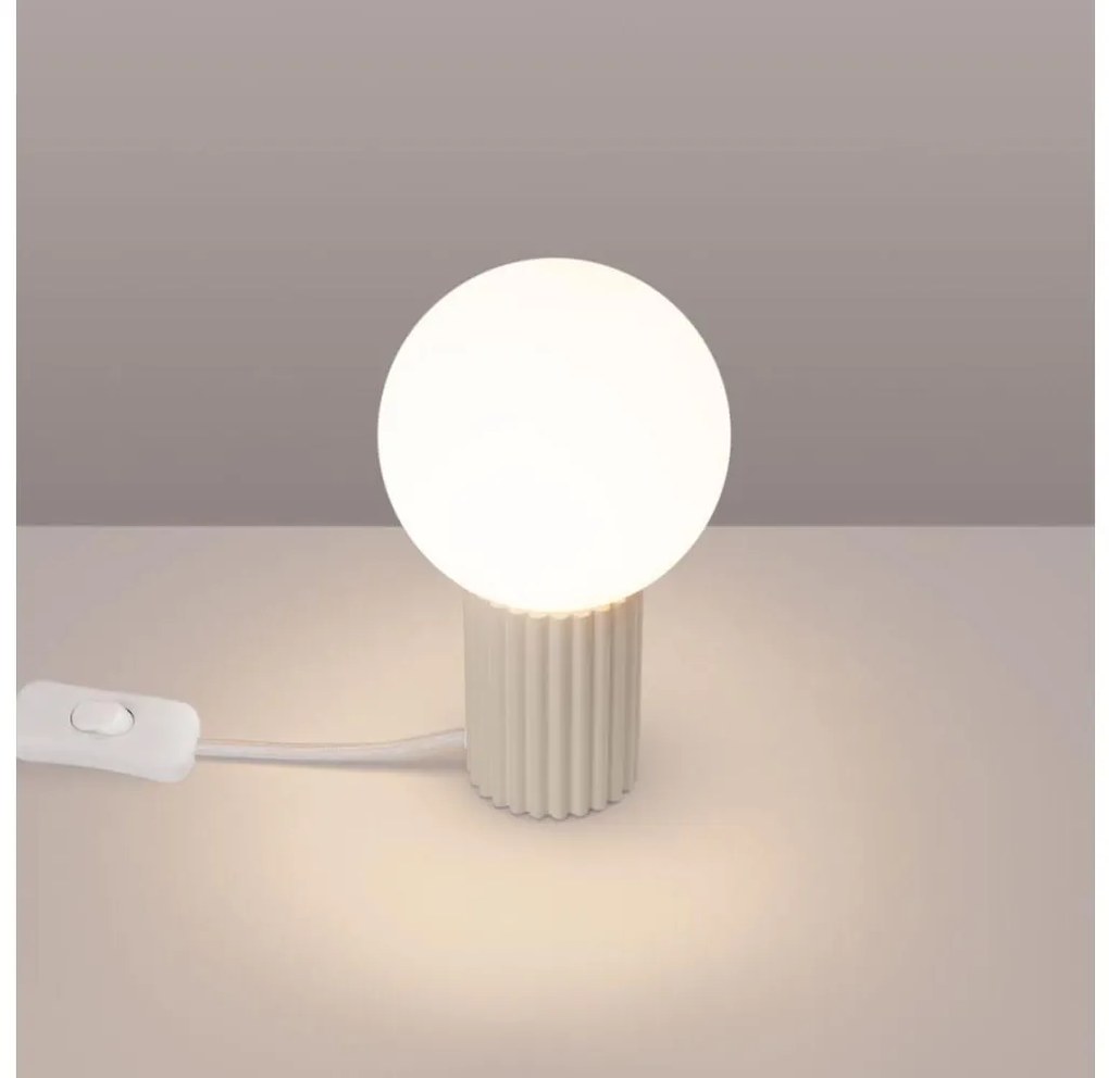 Sollux SL.1721 - Stolná lampa HALO 1xG9/8W/230V pr. 12 cm krémová