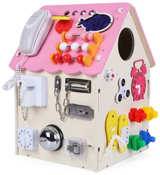 2Kids Toys - Activity board domček ružová