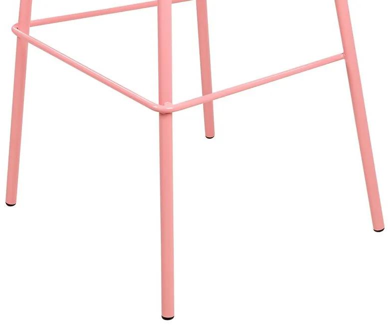 Súprava 4 barových stoličiek ružová MORA II Beliani