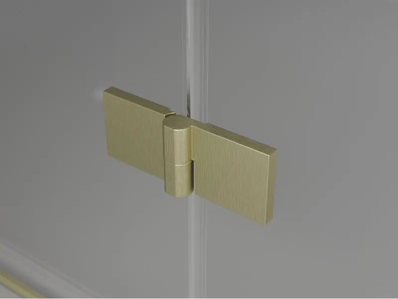 Mexen Mist-H Duo, 2-krídlový výklopný sprchový kút 95 x 85 cm, číre sklo, zlatý matný profil, 8A5-095L-085P-55-00