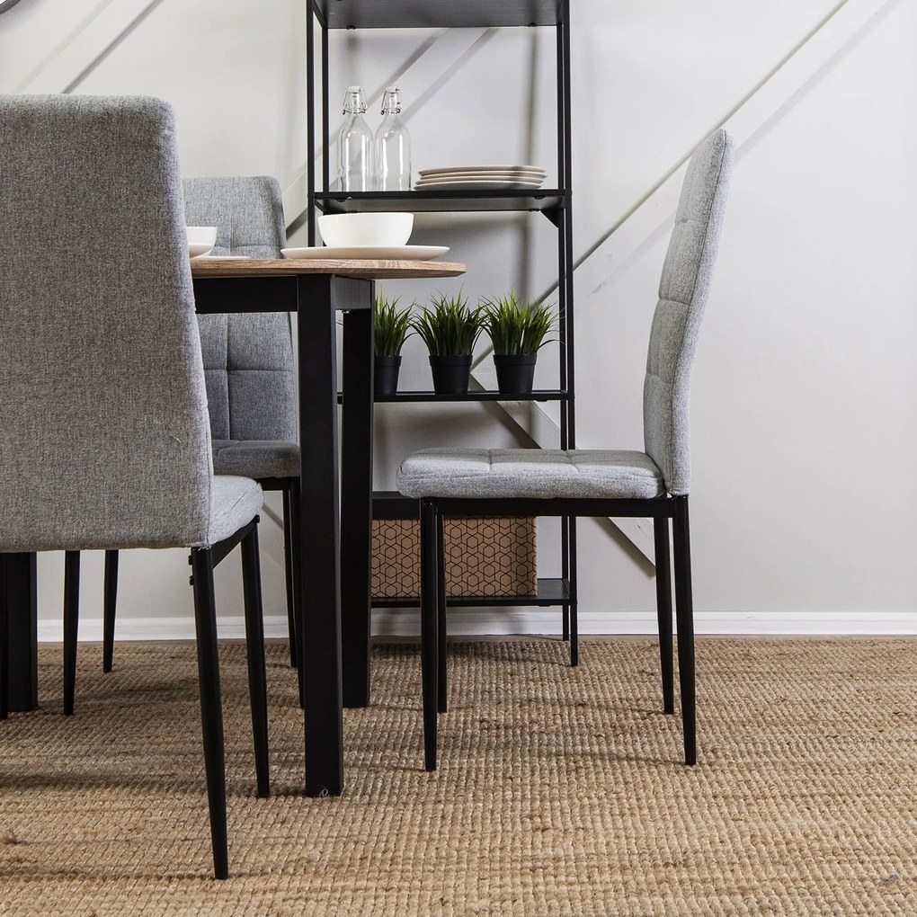 Čalouněná jídelní židle Tex šedá/černá