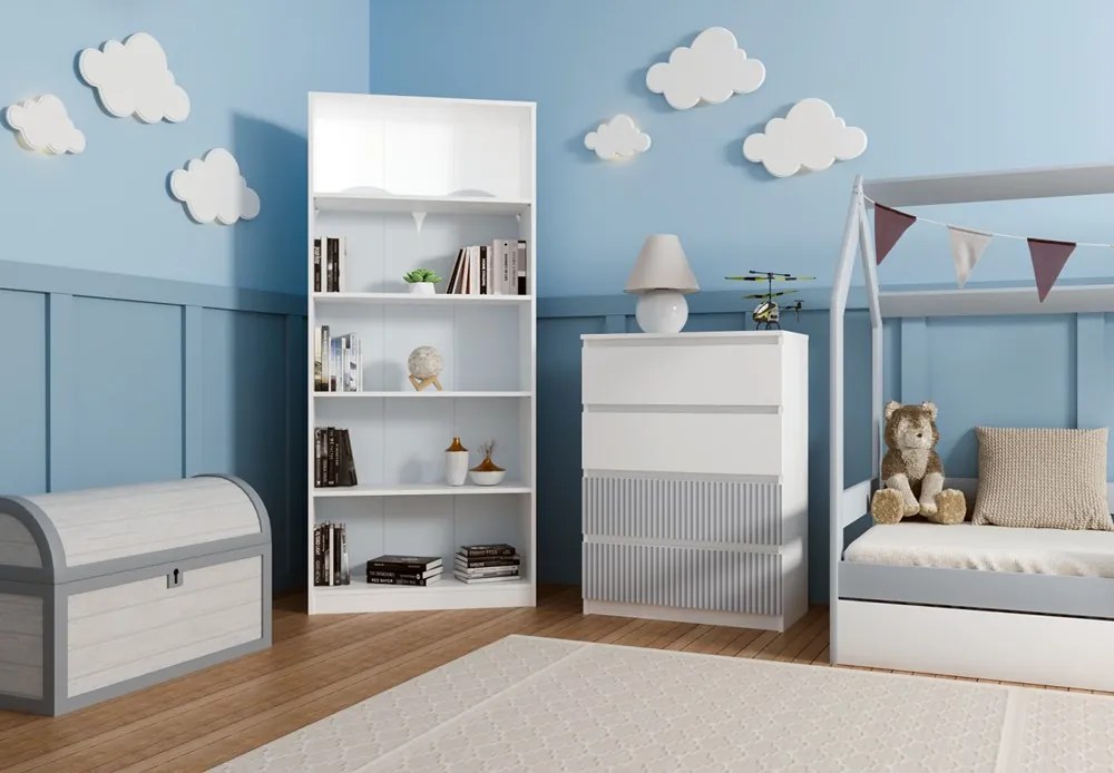Detská komoda MALWA M4 ARTESO bielo-modrá