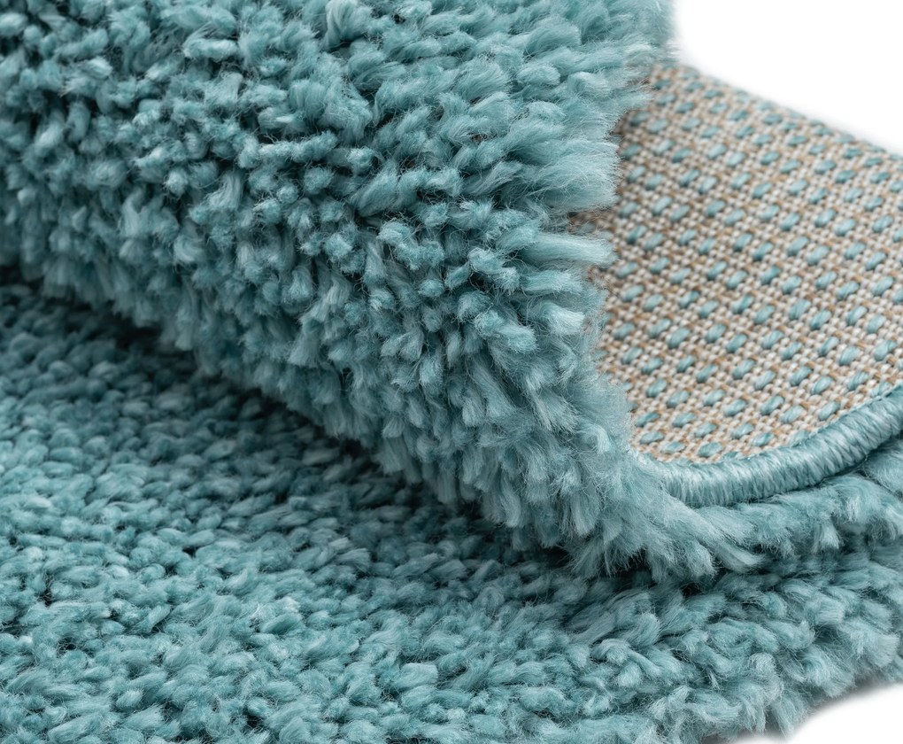 My Flair, Kusový koberec My Shaggy hellblau kruh, 150x150 (priemer) kruh, modrá, chodba / predsieň