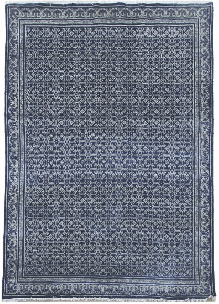 Ručne viazaný kusový koberec Diamond DC-OC Denim blue / silver, 305x425, modrá, chodba / predsieň, Diamond Carpets India