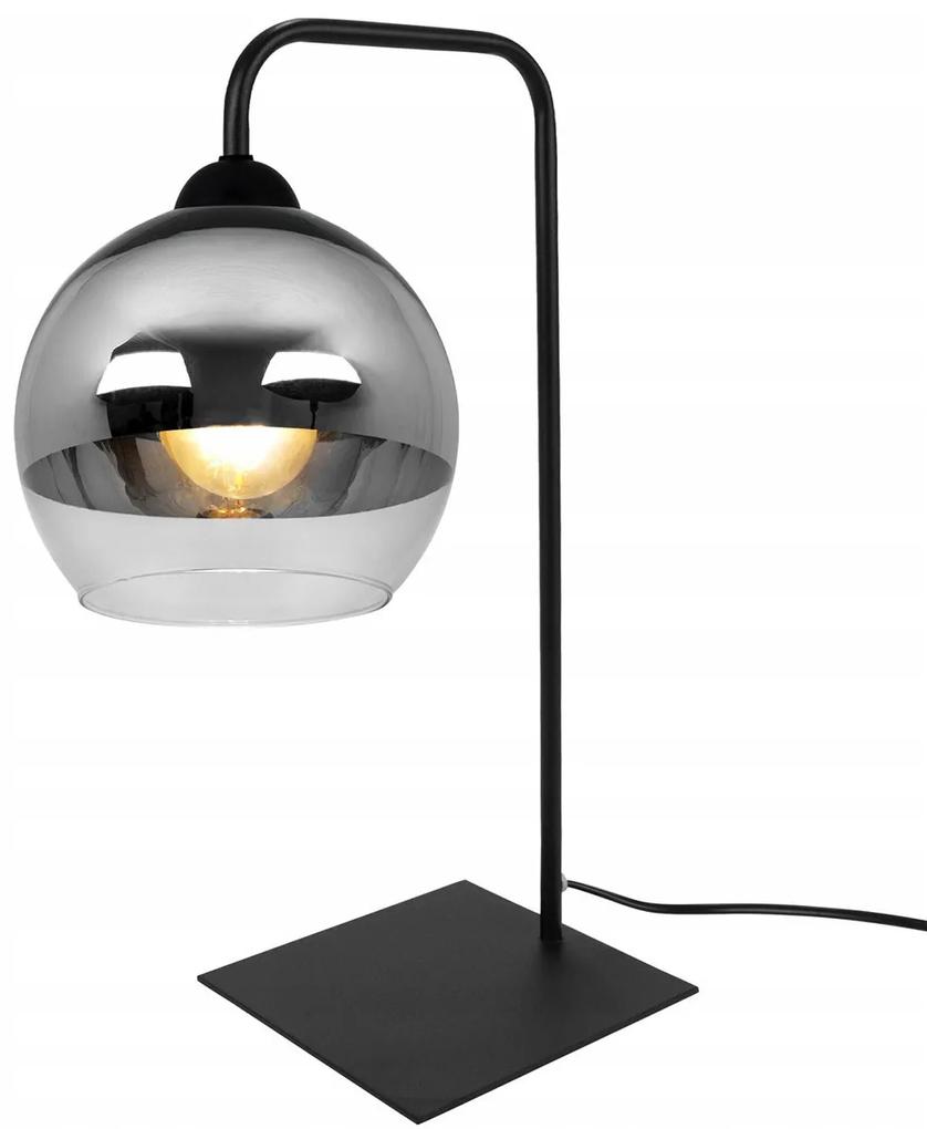 Stolná lampa Bergen, 1x chrómové/transparentné tienidlo (fi 15cm)