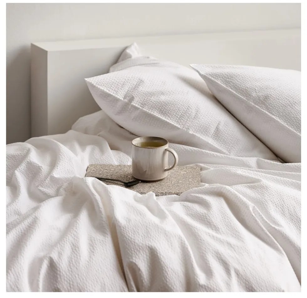 Biele obliečky z bio bavlny 200x140 cm Wave Optical - Södahl