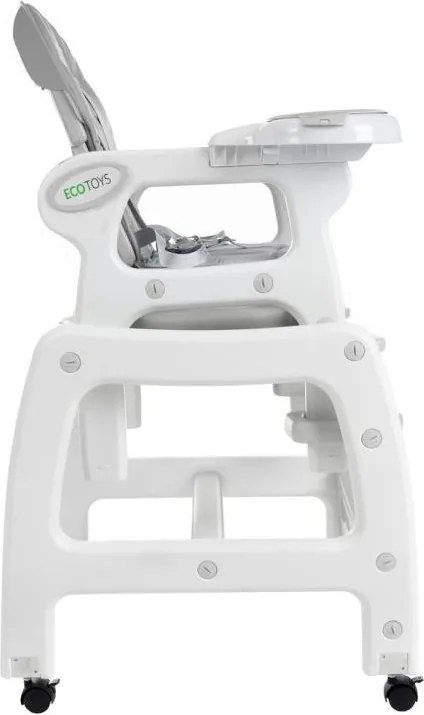 Bestent Detská jedálenská stolička 3v1 GRAY Ecotoys