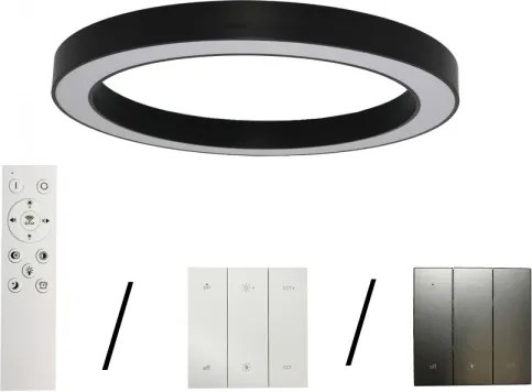 LED stropné svietidlo 115 W / 230 V, s prepínateľnou teplotou svetla 3000/4000/6500 K, priemer 120 cm, čierne