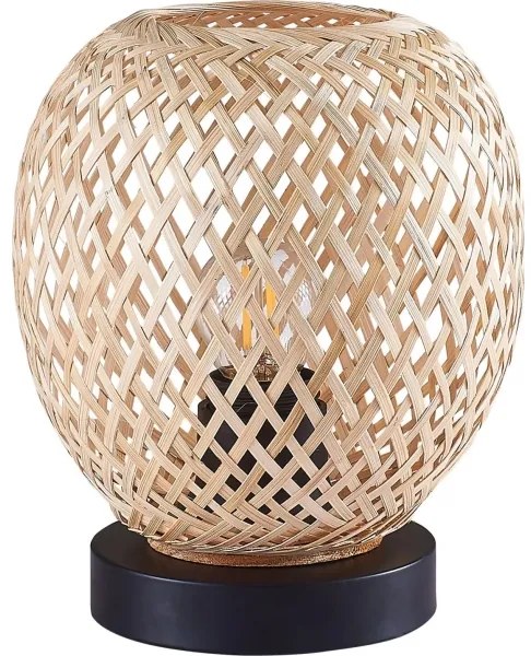 Stolná lampa ZANZIBAR 1xE27/20W/230V pr. 18 cm bambus