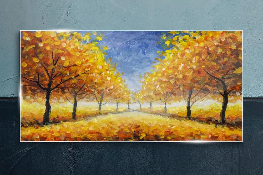 Obraz na skle Park stromy jesenné lístie
