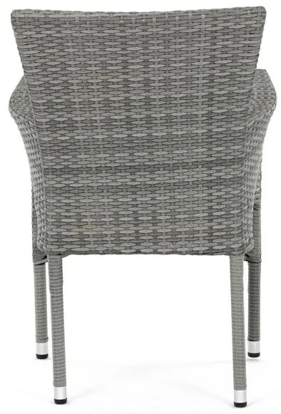 Autronic Záhradná stolička, kov, polyratan, sivá,AZC-S2118 GREY