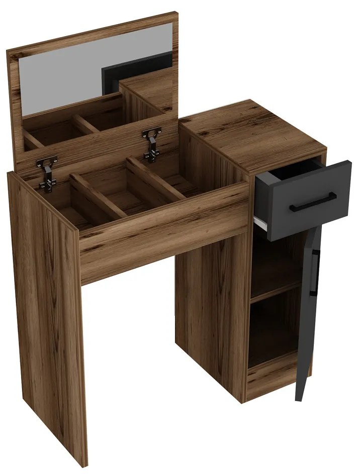 Kozmetický stolík Inci Light Walnut