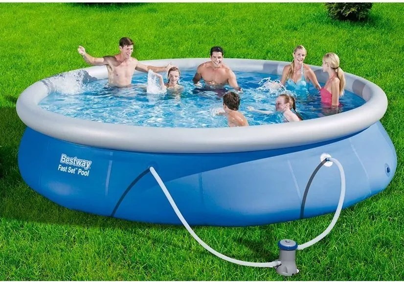 LEAN Záhradný okrúhly bazén s rozperou 457 x 84 cm 9v1 Bestway 57313