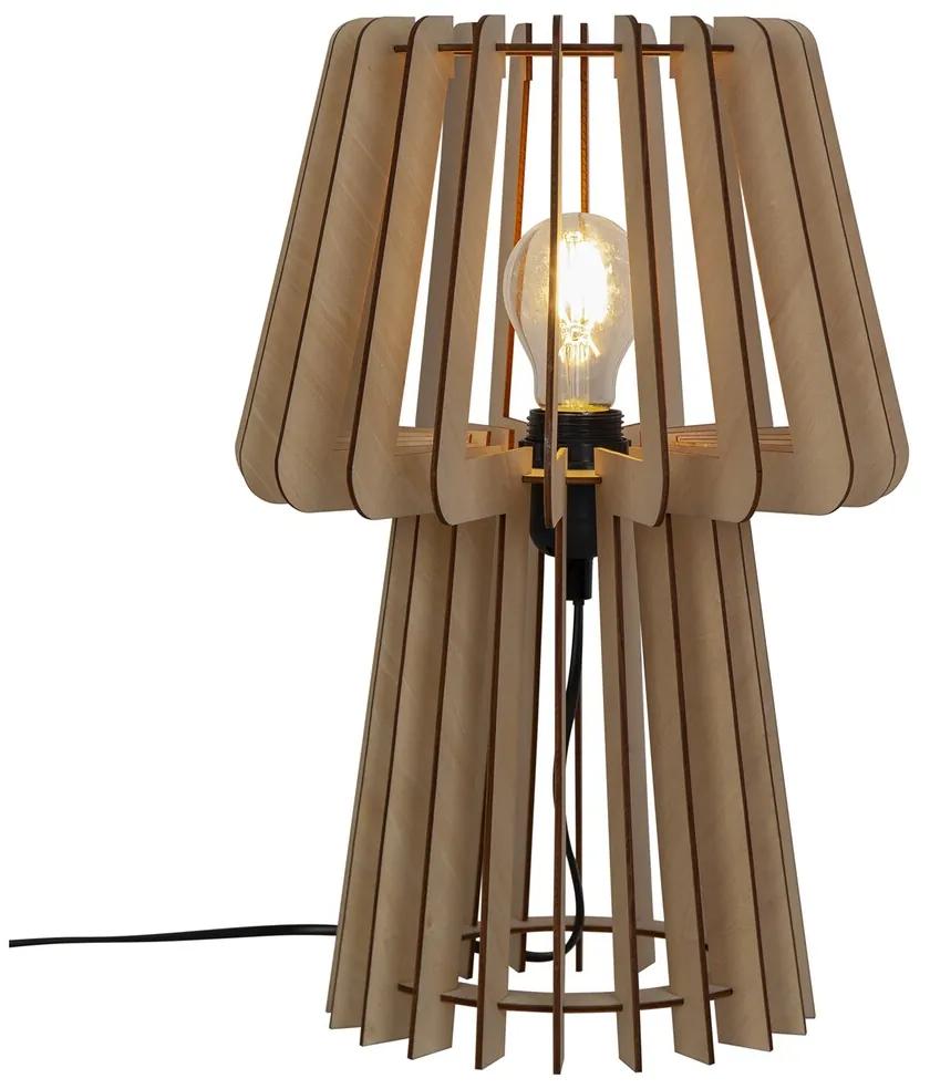 NORDLUX Dizajnová drevená stolová lampa GROA, 1xE27, 40W, prírodná hnedá