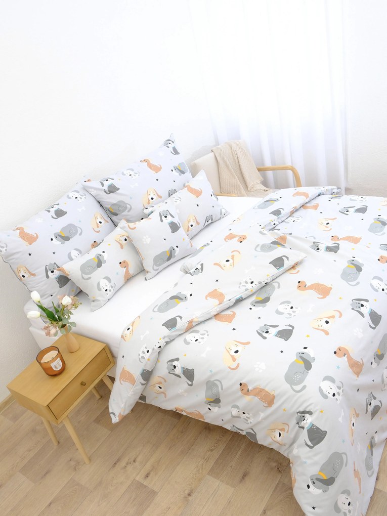 Bavlnené obliečky Renforcé – Psíci sivé