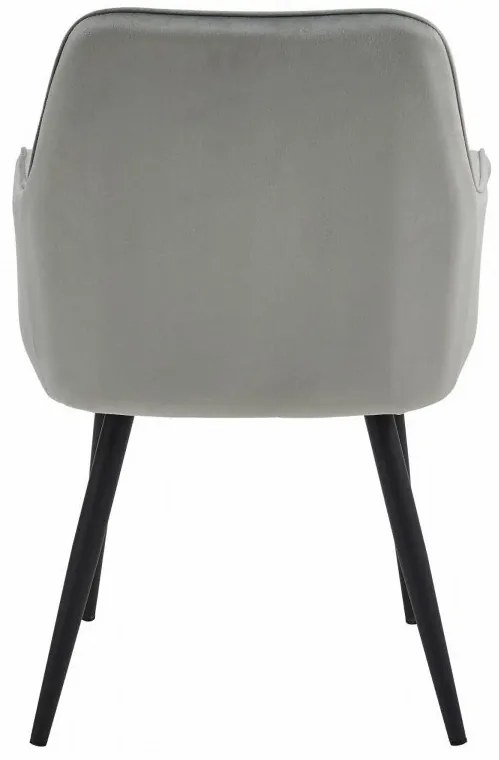 Kreslo NANA - strieborný sivý zamat / čierne nohy