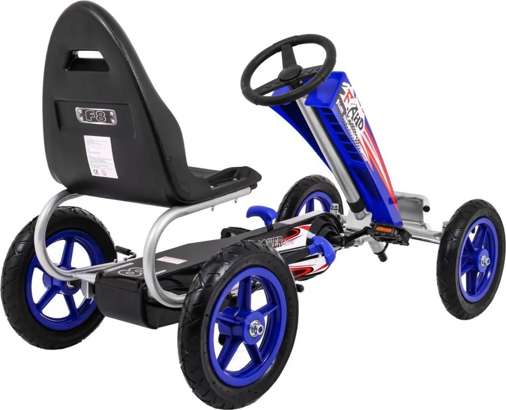 Ramiz Full Ahead AIR pedálová motokára pre deti 3+ Modrá + Nastavenie sedadla + Nafukovacie kolesá + Ručná brzda