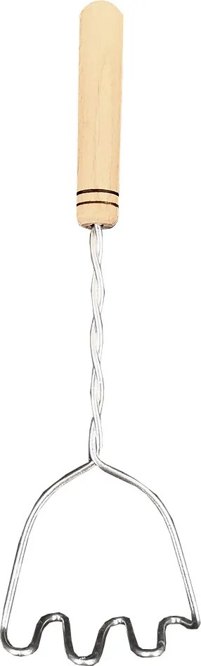AMADEA Drevené šťouchadlo na zemiaky špirála, masívne drevo a nerez, dĺžka 32 cm