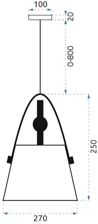 Toolight Buffo, stropné svietidlo 1xE27 APP156-1CP, čierna, OSW-00170