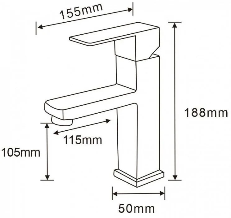 Mexen Emma, umývadlová batéria h-188, čierna matná, 71900-70