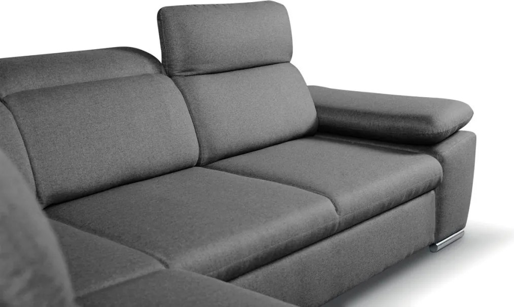 Rohová sedačka Aldon,dymovosivá štruktúrovaná látka, ľavý roh